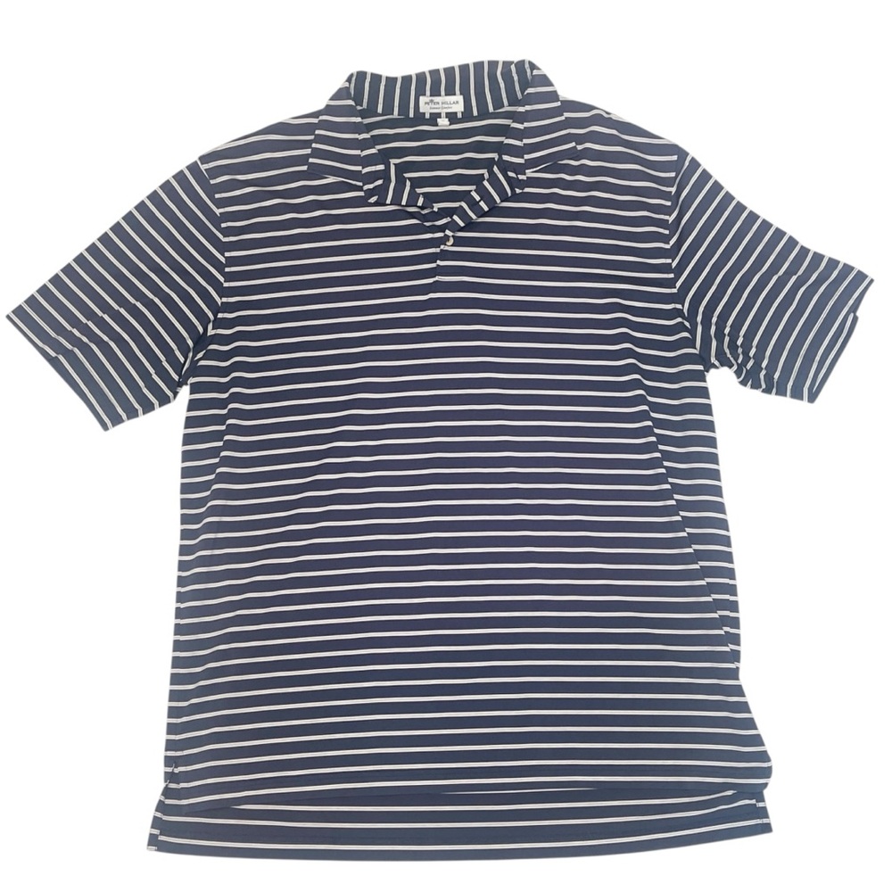 Peter Millar Market Stripe Summer Comfort Stretch Jersey Polo Shirt Men's XL